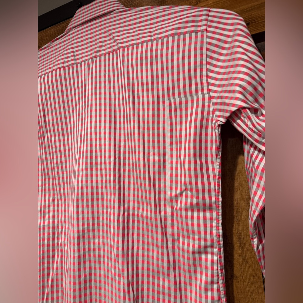 BOGOSSE dress shirt - Size 3 (Medium) Pink Gray Silver‎ Gingham Print - Picture 8 of 11